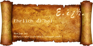 Ehrlich Ábel névjegykártya