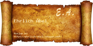 Ehrlich Ábel névjegykártya